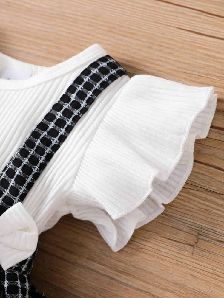 Little CoCo &amp; Gentlemen - Barboteuse à volants et nœud papillon pour bébé fille avec bandeau noir