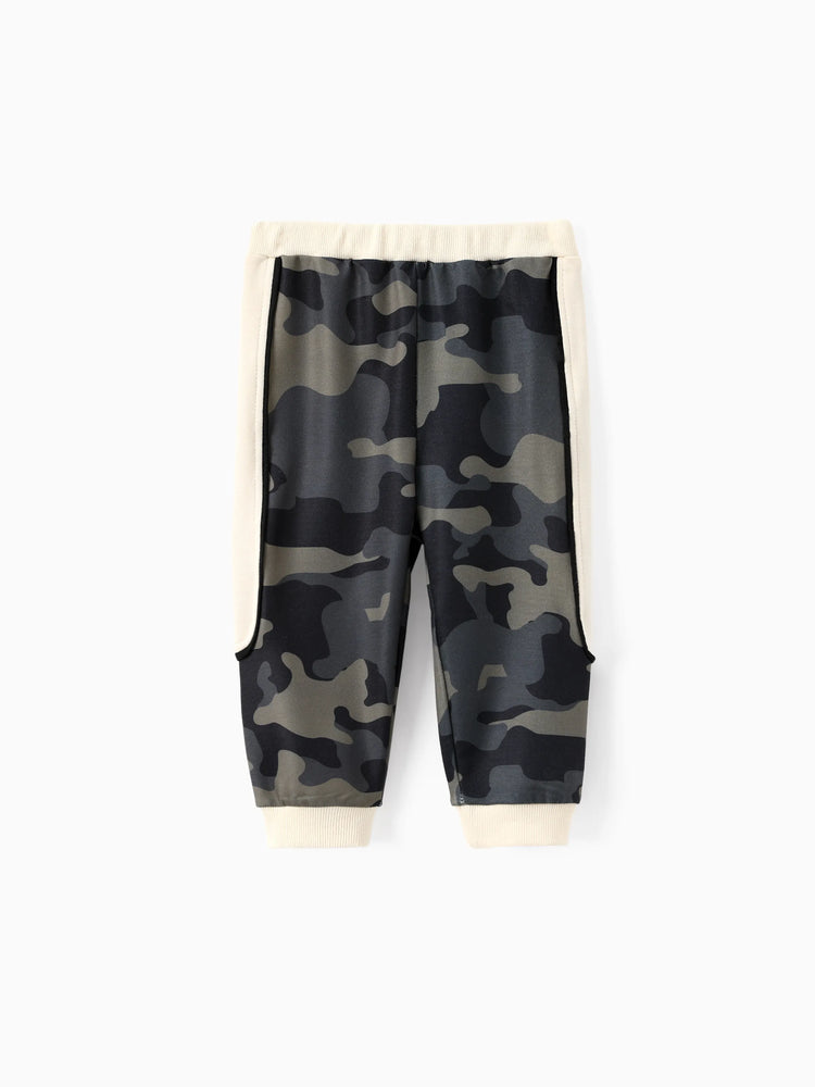 2pcs Baby Boy Casual Style Camouflage Set LightApricot