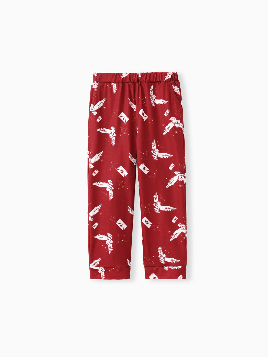 Harry Potter Family Matching 2pcs Christmas Owl Pattern Lapel Long-sleeve Pajamas Set (Flame Resistant) MultiColour
