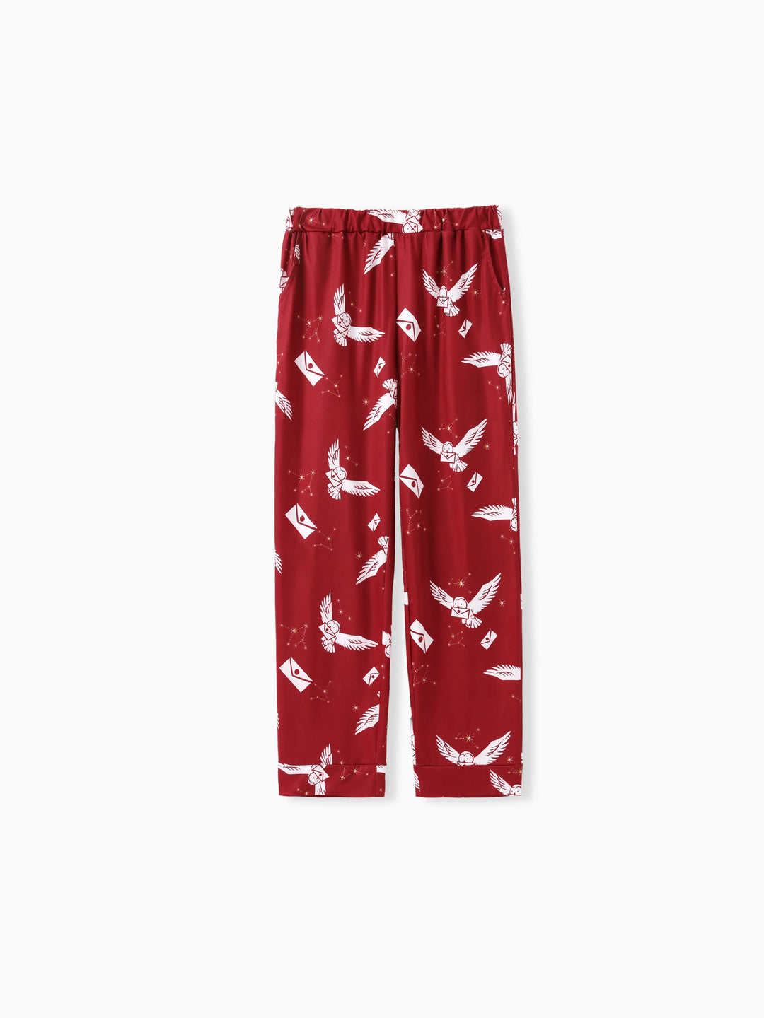 Harry Potter Family Matching 2pcs Christmas Owl Pattern Lapel Long-sleeve Pajamas Set (Flame Resistant) MultiColour