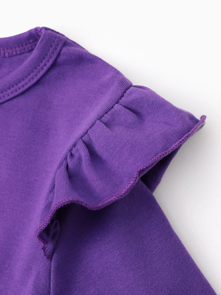 Kleinkind Mädchen Halloween Kleid mit Flatterärmeln lila