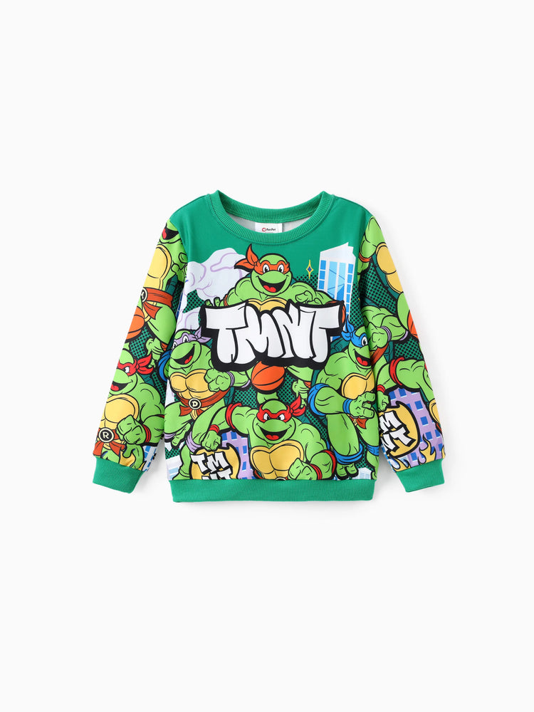 Teenage Mutant Ninja Turtle KID/Toddler Boys 1pc TMNT Character Print Long-sleeve Sweatshirt Green
