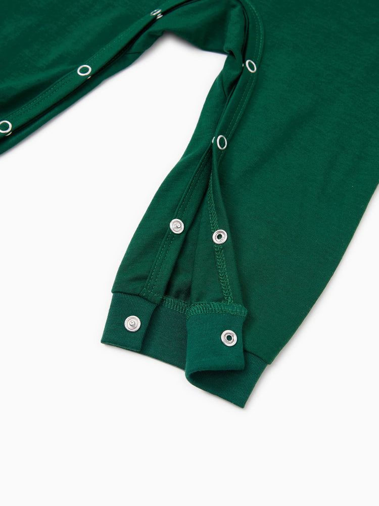 Weihnachtliche Familien-Matching-Pyjamas mit leuchtendem Rentier-Print, Allover-Muster-Hose und Weihnachtssocken, schwarzgrün