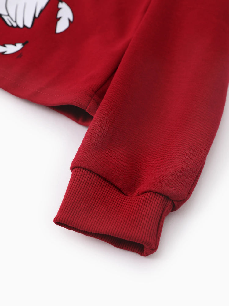 Ensemble 2 pièces Harry Potter pour fille, sweat-shirt à manches longues et jupe à carreaux avec nœud papillon, imprimé hibou, rouge