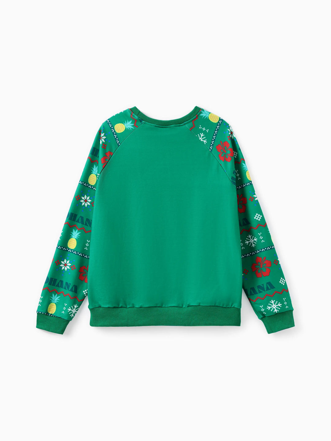 Disney Stitch Family Passender Weihnachtsstich mit Weihnachtsmütze Langarm-Sweatshirt  grün