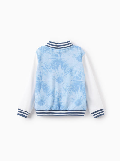 Disney Stitch Kid Boy Tye-die Print Bomber Jacket Blue