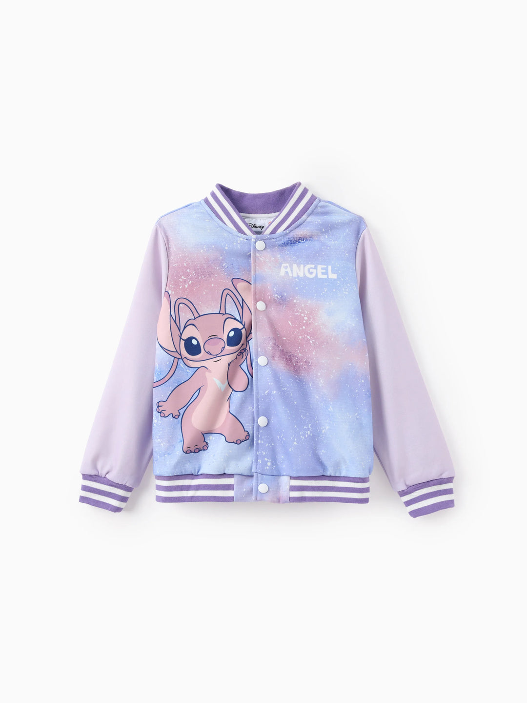 Blouson aviateur Disney Stitch pour fille, imprimé tie-dye, violet, 1 pièce