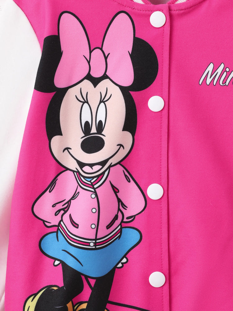 Disney Mickey and Friends Toddler/Kid Girl Minnie Lightweight Bomber Jacket Hot Pink