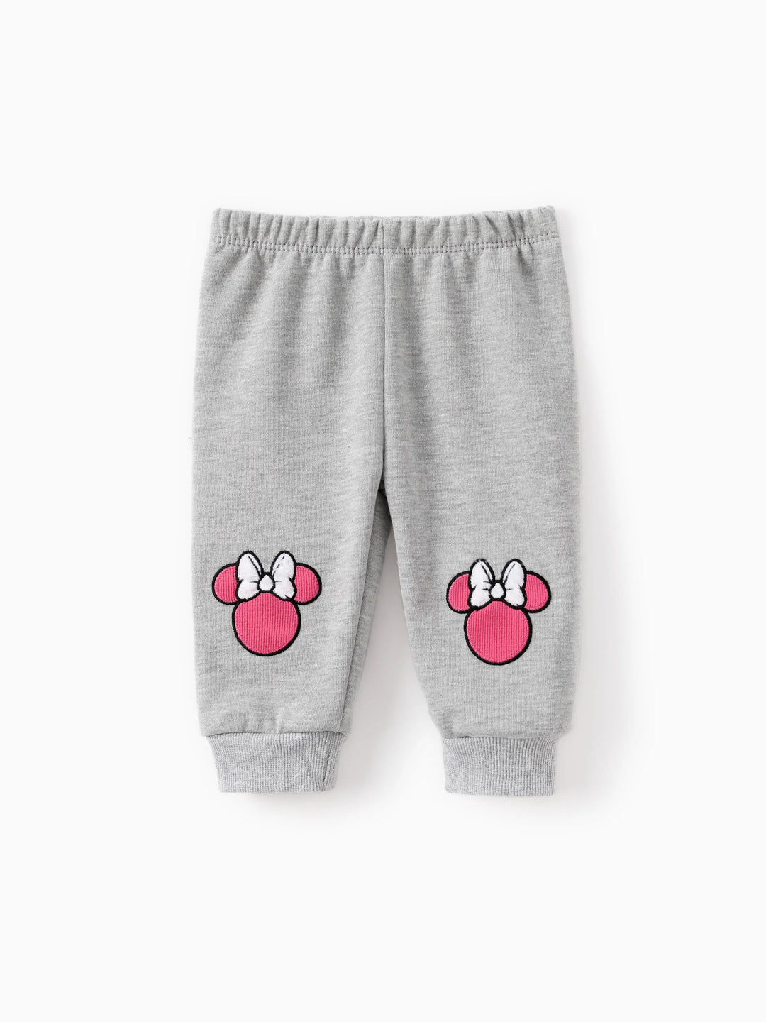 Conjunto de 2 piezas de Minnie Naia? de Disney Mickey y sus amigos para bebé niña, con mono de manga larga y pantalones bordados con el personaje, diseño de lunares, Roseo