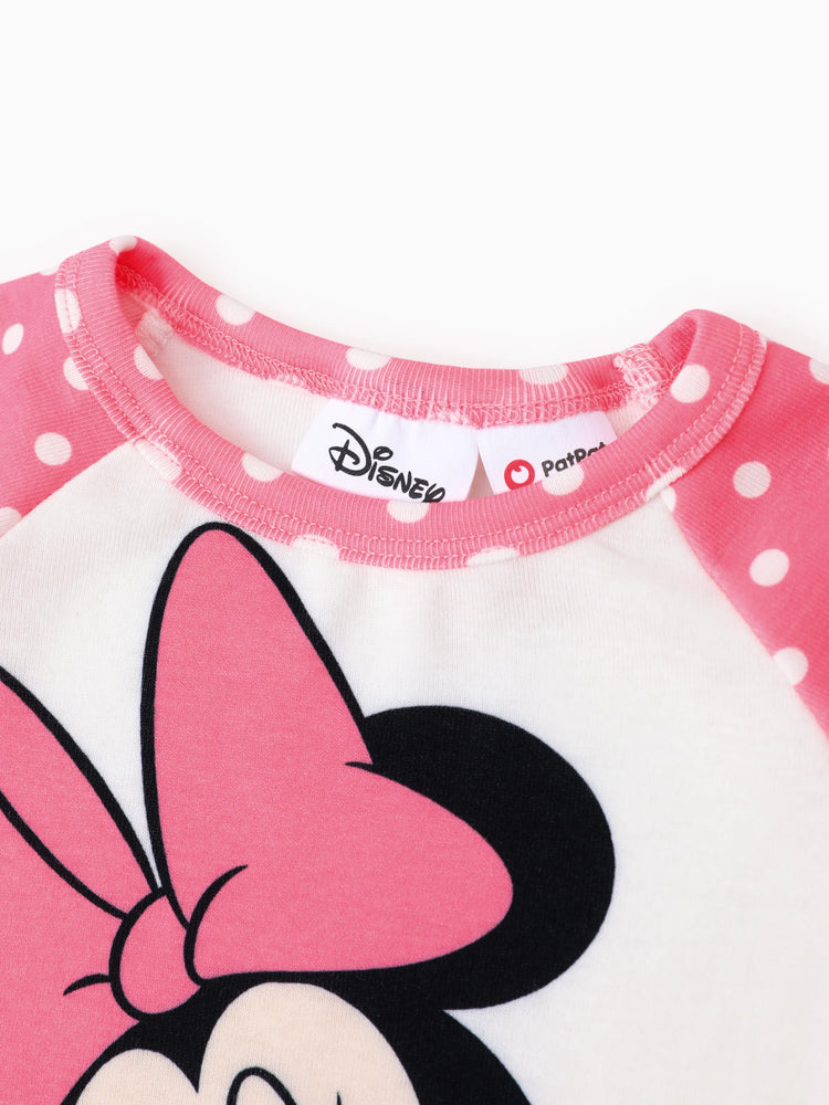 Ensemble 2 pièces pour bébé fille Disney Mickey et ses amis Minnie Naia™ à pois, combinaison à manches longues et pantalon brodé avec personnage Roseo