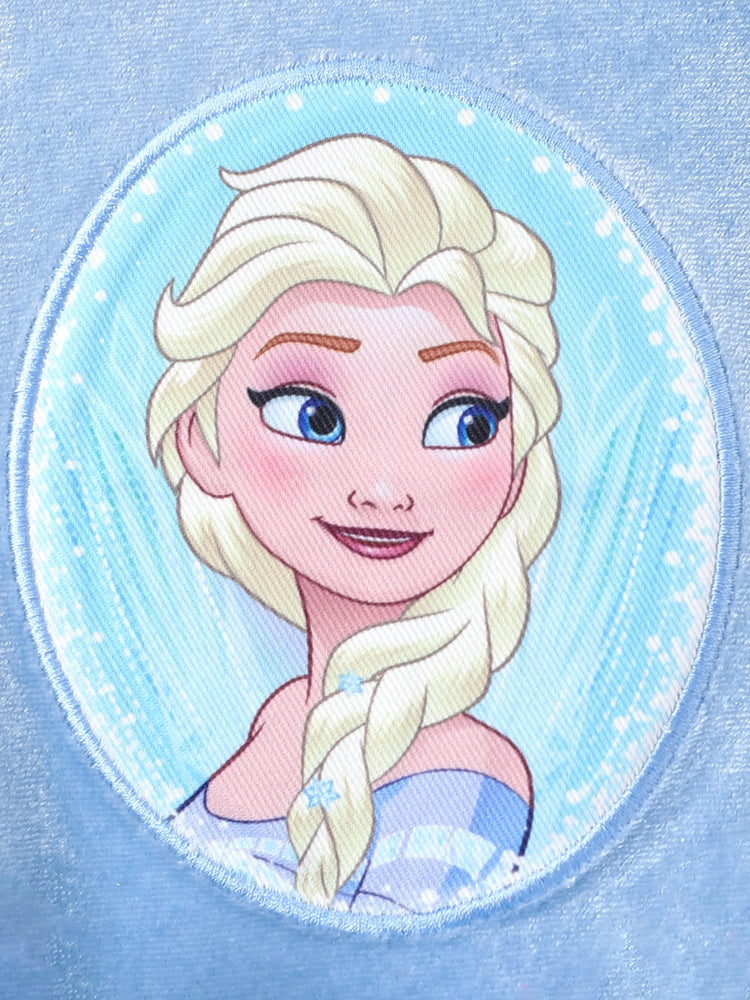 Robe 2 pièces Disney La Reine des Neiges pour petite fille, Elsa, brodée, en velours et tulle, bleu