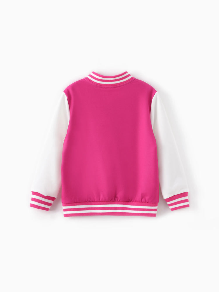 Barbie Outfit Toddler/Kid Girl Naia? Letter Print Colorblock Lightweight Bomber Jacket Roseo