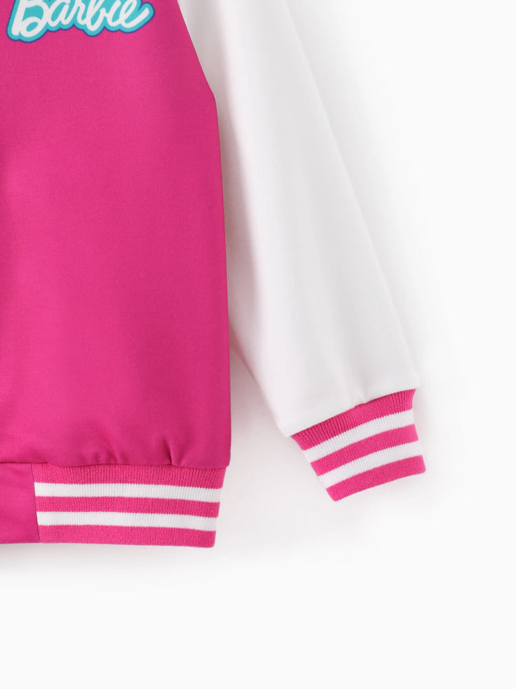 Barbie Outfit Toddler/Kid Girl Naia? Letter Print Colorblock Lightweight Bomber Jacket Roseo