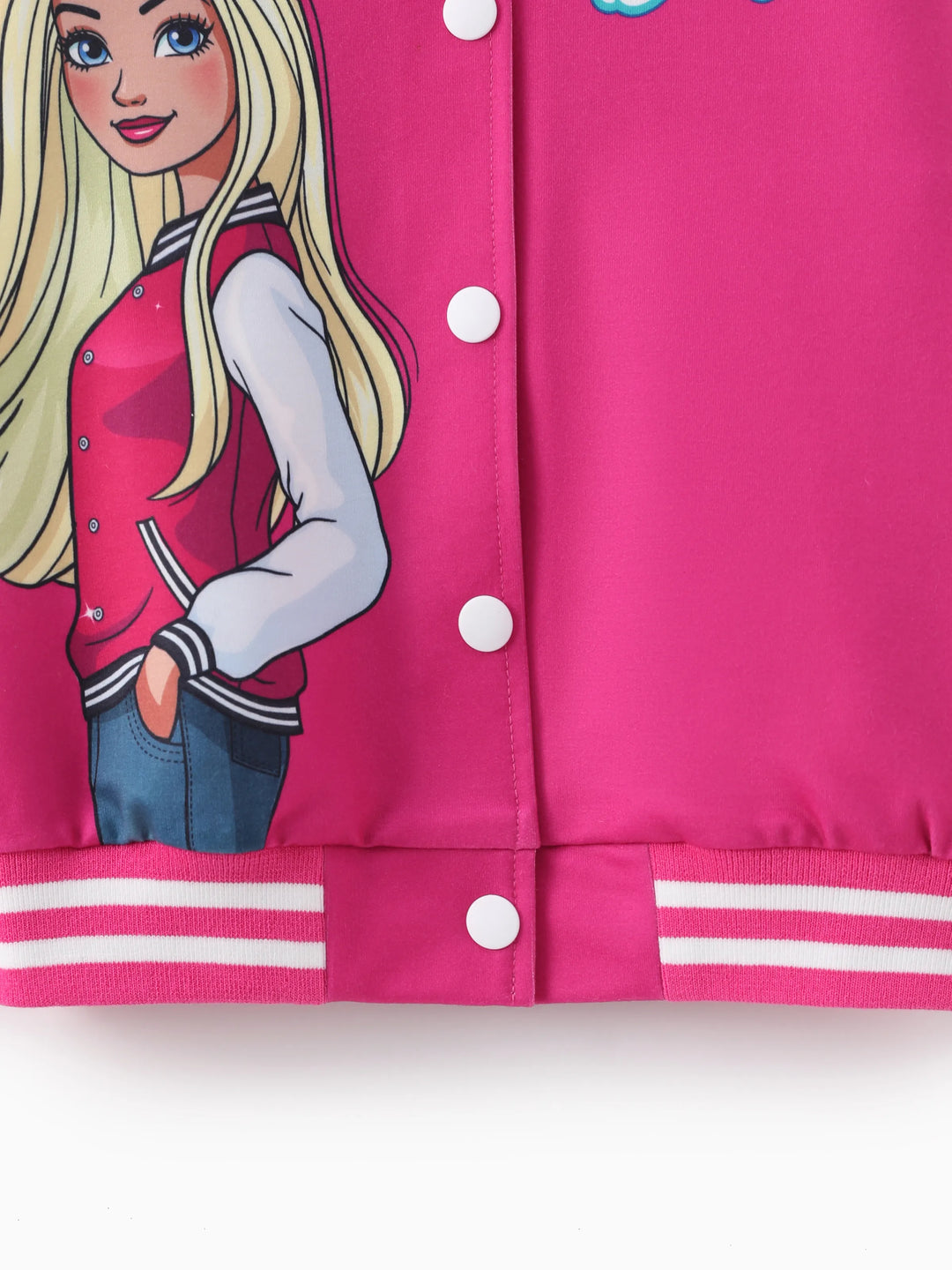 Barbie Outfit Mädchen Naia™ Buchstaben-Druck Farbblock Leichte Bomberjacke Rosé