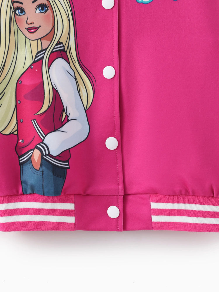 Barbie Outfit Toddler/Kid Girl Naia? Letter Print Colorblock Lightweight Bomber Jacket Roseo