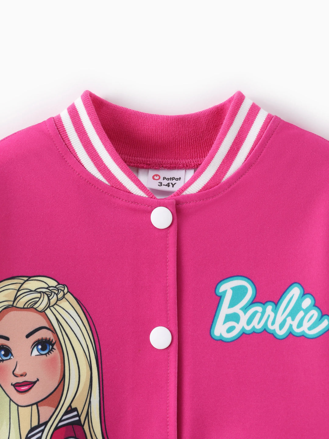 Barbie Outfit Mädchen Naia™ Buchstaben-Druck Farbblock Leichte Bomberjacke Rosé