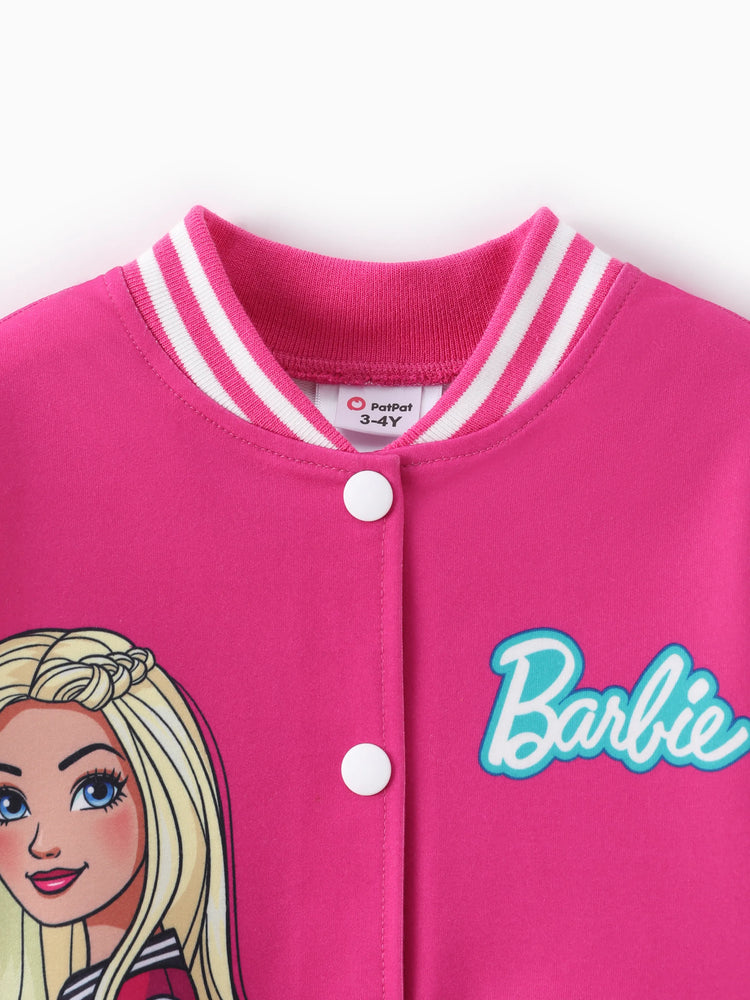 Barbie Outfit Toddler/Kid Girl Naia? Letter Print Colorblock Lightweight Bomber Jacket Roseo