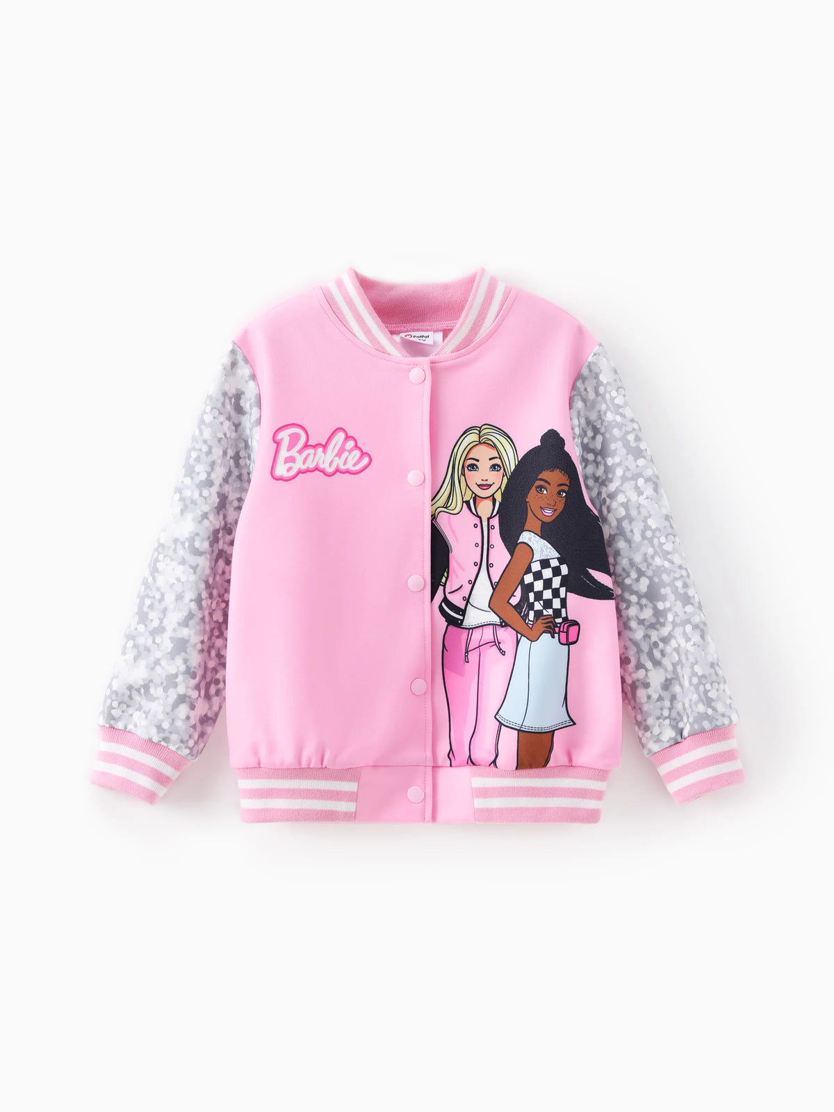 Barbie Outfit Naia™ Letter Print Colorblock Lightweight Bomber Jacket