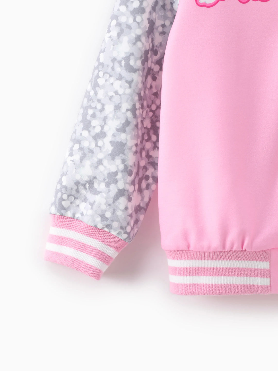 Barbie Outfit Mädchen Naia™ Buchstaben-Druck Farbblock Leichte Bomberjacke Rosa