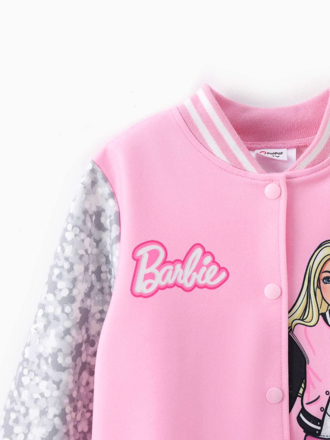Barbie Outfit Mädchen Naia™ Buchstaben-Druck Farbblock Leichte Bomberjacke Rosa