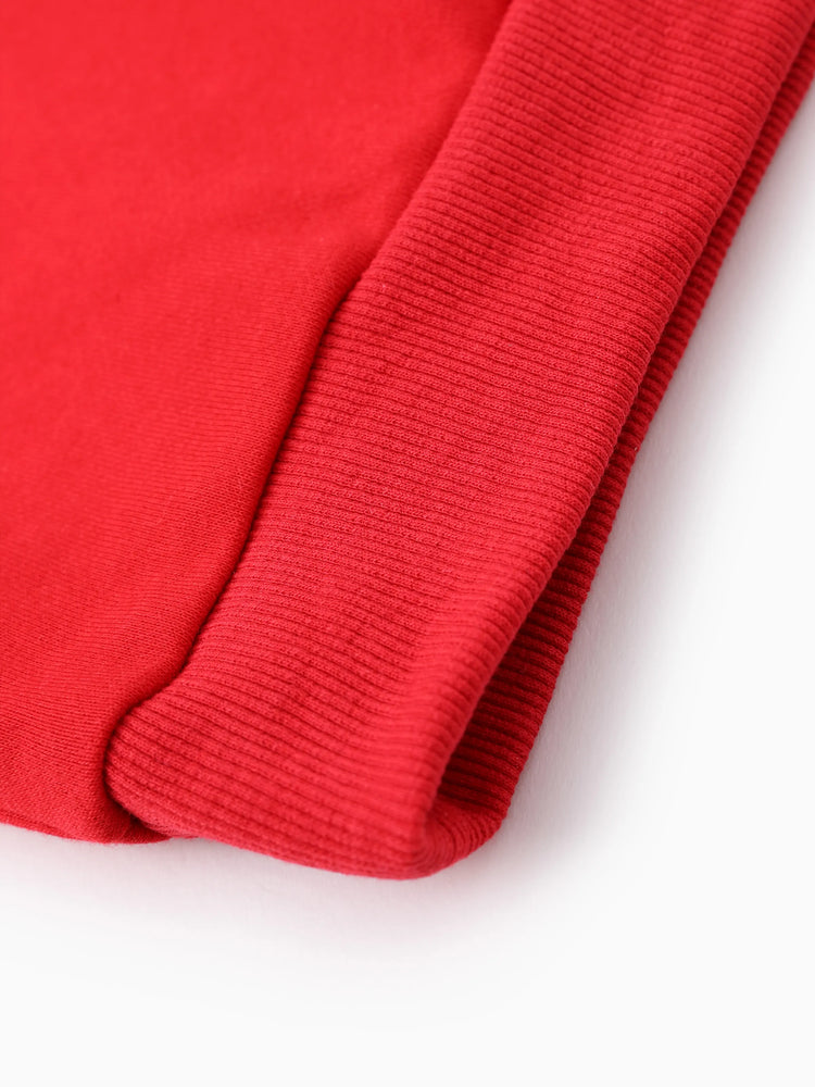 Hot Wheels Toddler/Kid Boy Colorblock Logo Print Long-sleeve Racing Sweatshirt Red