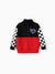 Hot Wheels Toddler/Kid Boy Colorblock Logo Print Long-sleeve Racing Sweatshirt Red