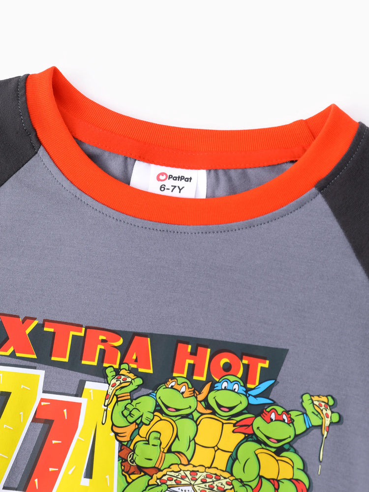 T-shirt 1 pièce en coton imprimé Tortues Ninja pour garçon, gris