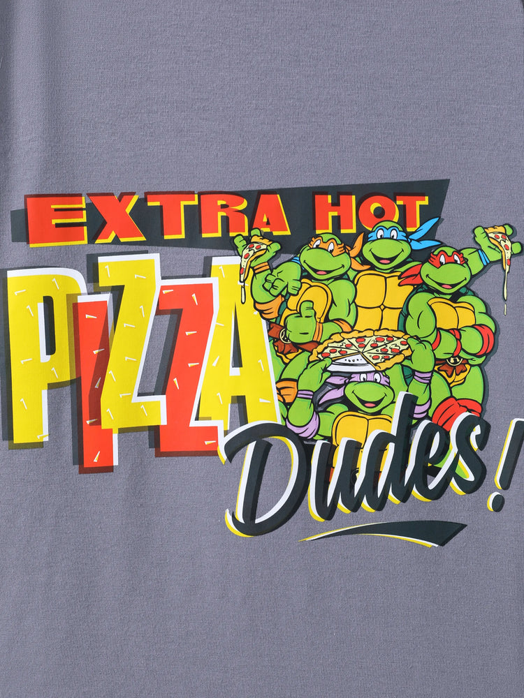 T-shirt 1 pièce en coton imprimé Tortues Ninja pour garçon, gris