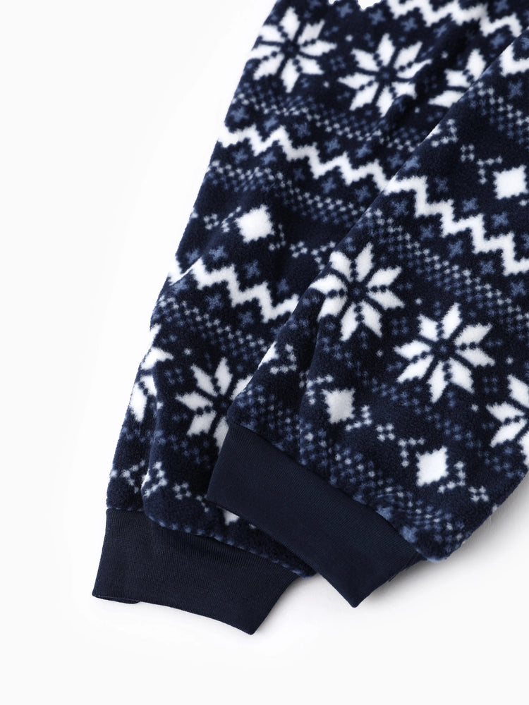 Frosty der Schneemann Weihnachtsfleece mit Schneeflocken-Druck Schlafanzug-Sets mit Weihnachtssocken