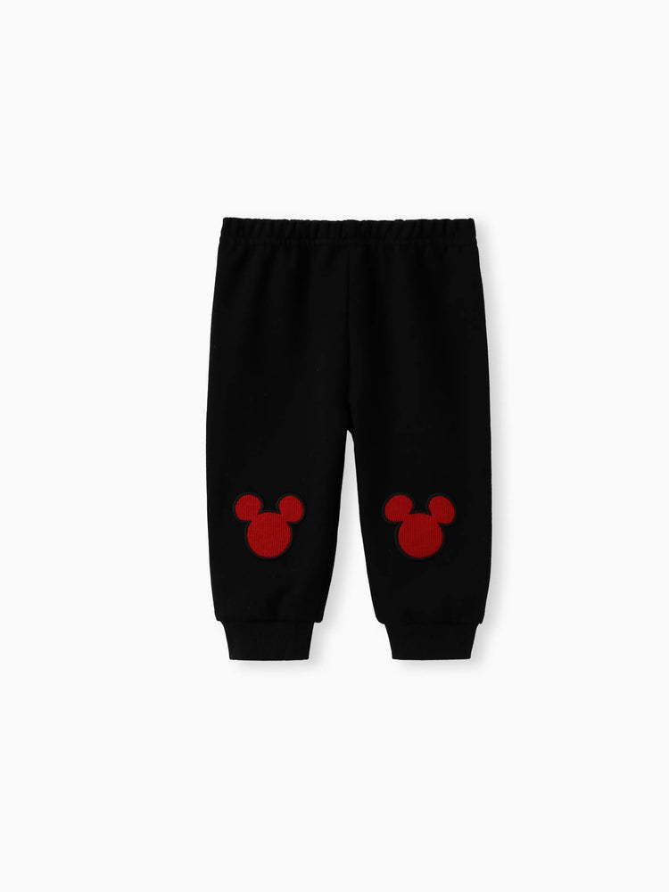 Ensemble 2 pièces Disney Mickey et ses amis pour bébé garçon, combinaison à manches longues colorblock Naia™ et pantalon brodé Mickey, gris