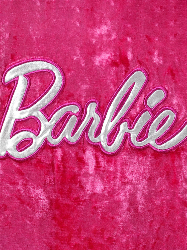 Barbie Kleid Kleinkind / Kind Mädchen 2 Stück Brief besticktes Samt Top und Rock Set roseo