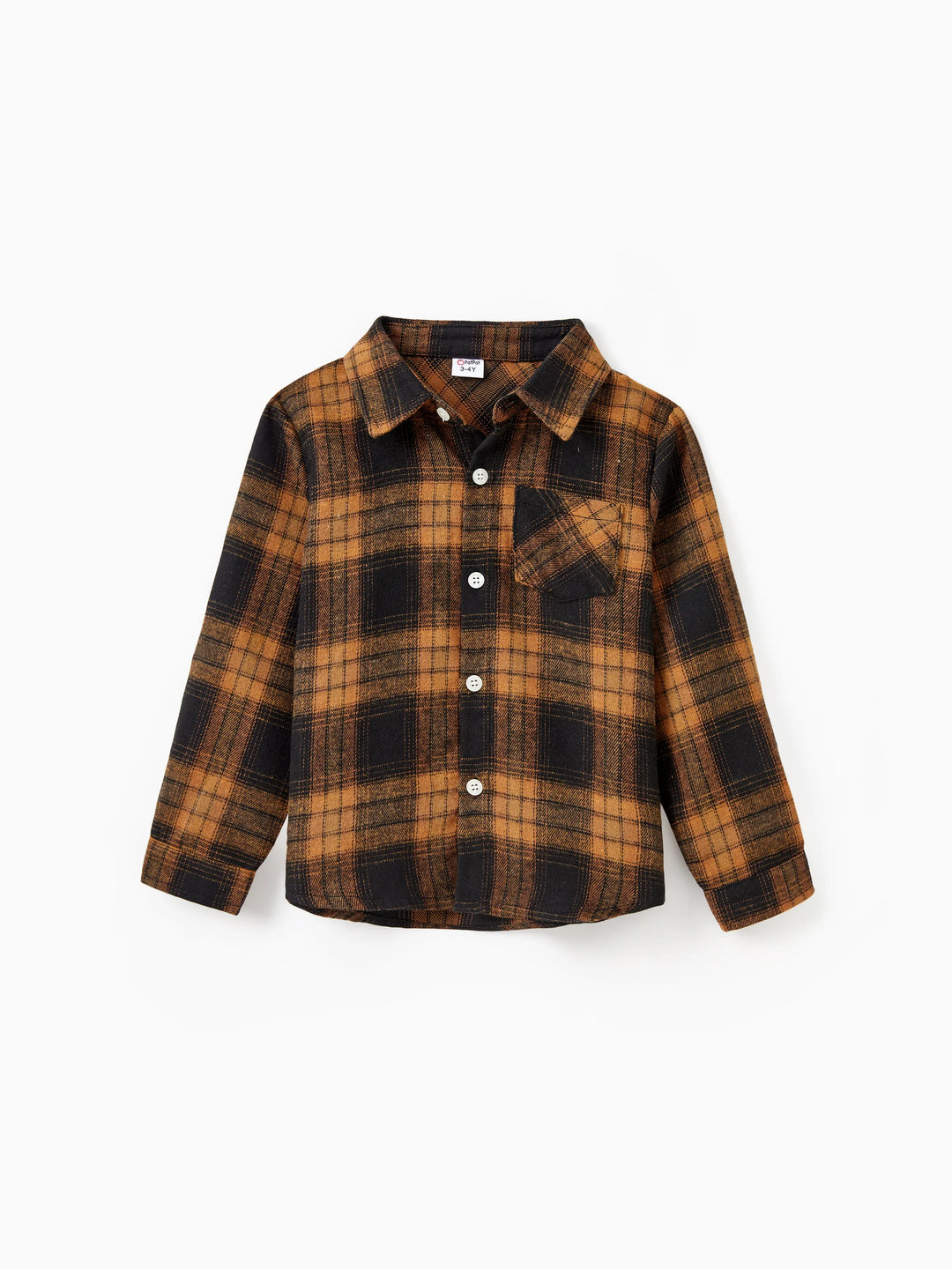 Weihnachten Familie Passende Sets Braun & Schwarz Karo Kariert Langarm Botton Dwon Top / Kleid / Strampler bräunlichschwarz