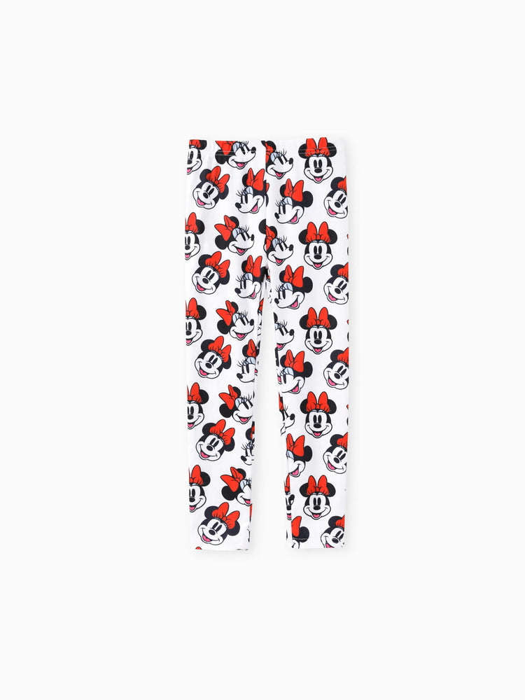 Ensemble 2 pièces sweat-shirt à volants et leggings Minnie pour petite fille Disney Mickey et ses amis, rouge
