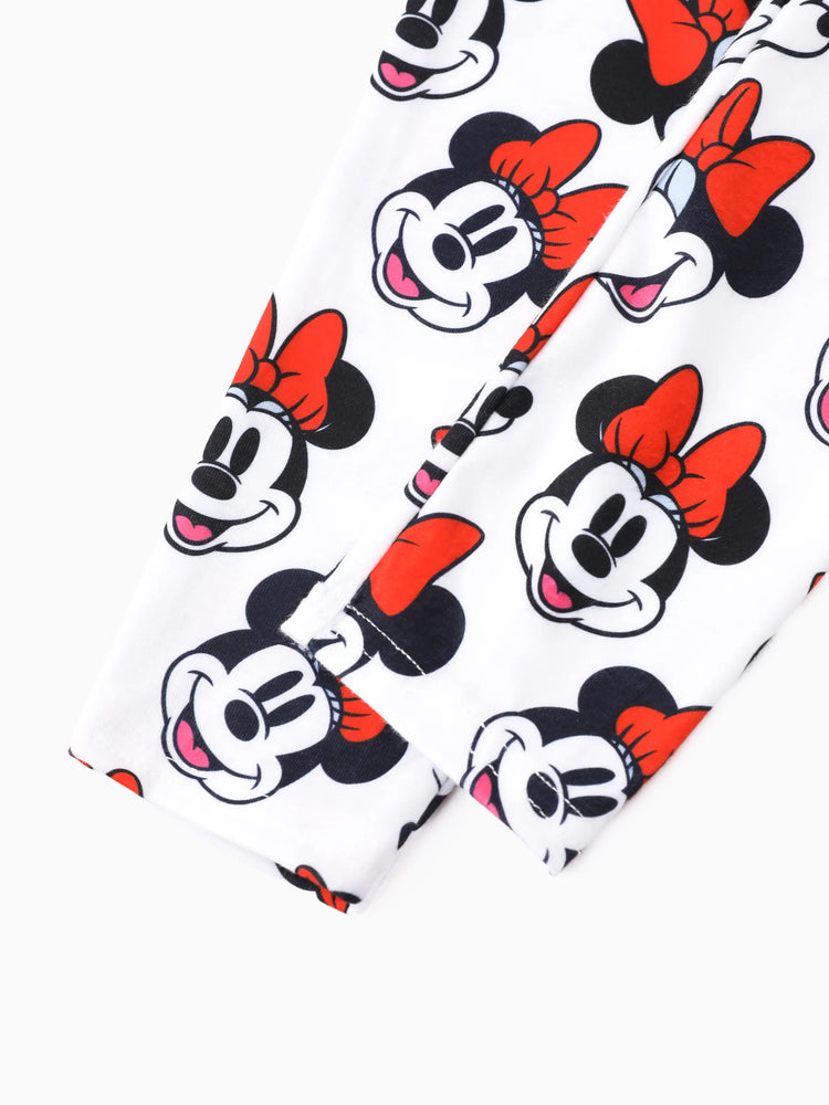 Ensemble 2 pièces sweat-shirt à volants et leggings Minnie pour petite fille Disney Mickey et ses amis, rouge