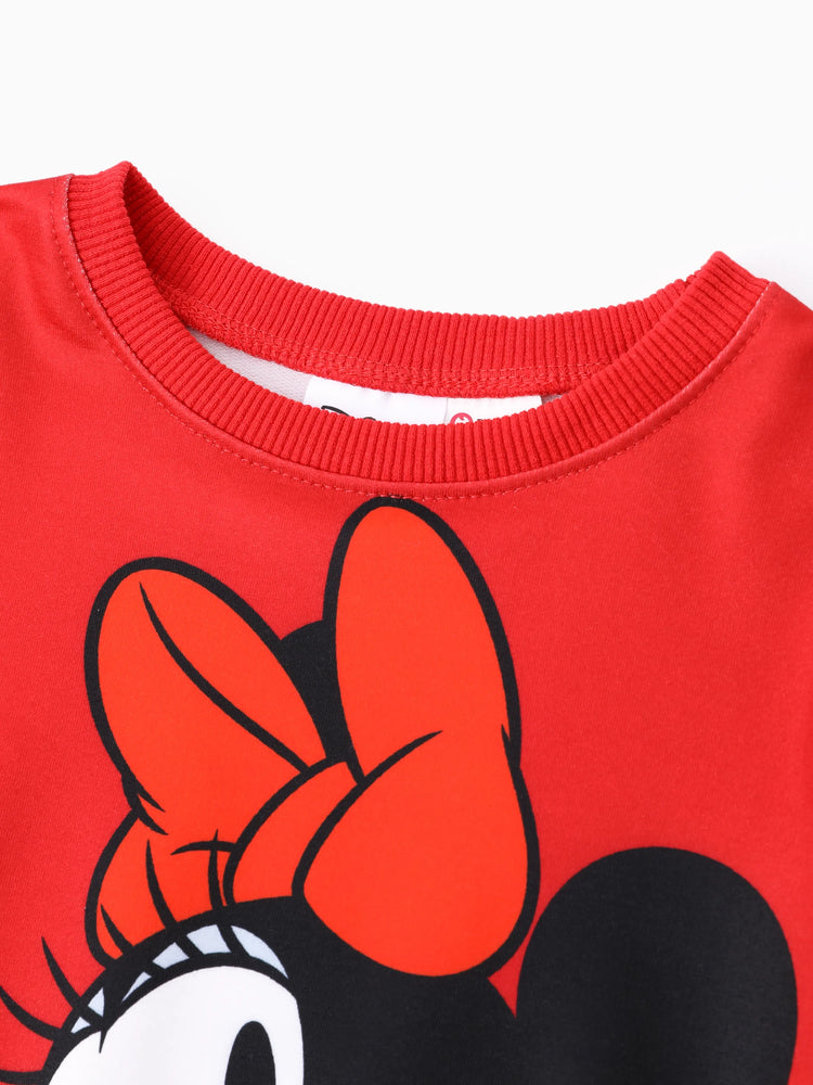 Ensemble 2 pièces sweat-shirt à volants et leggings Minnie pour petite fille Disney Mickey et ses amis, rouge