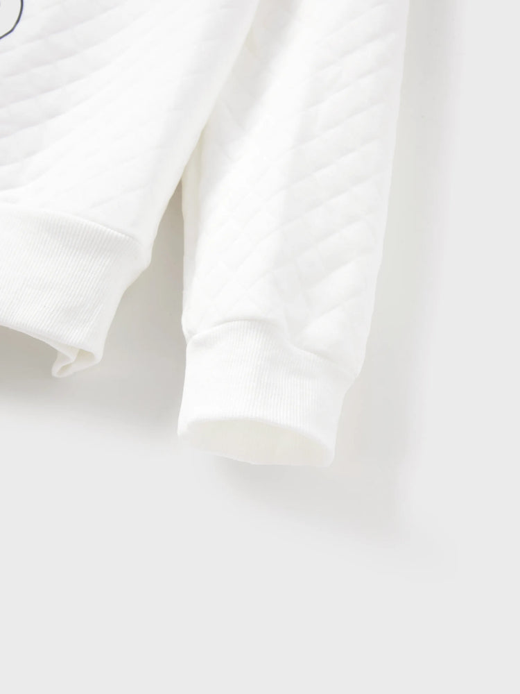 Christmas Family Matching Reindeer Print Long-sleeve Tops White