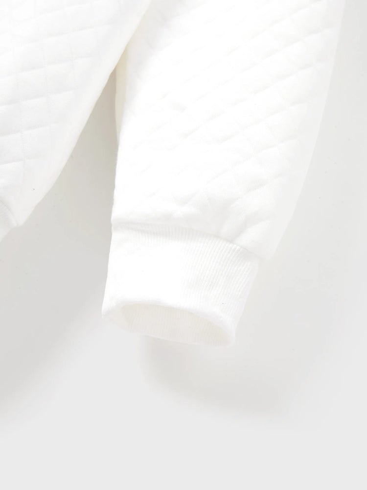 Christmas Family Matching Reindeer Print Long-sleeve Tops White