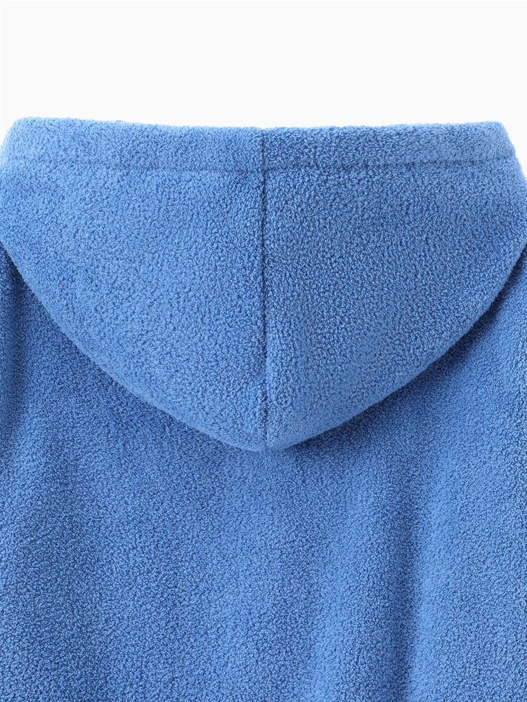 Sweat-shirt à capuche et manches longues en peluche brodée avec motif Stitch de Disney pour garçon, 1 pièce, bleu