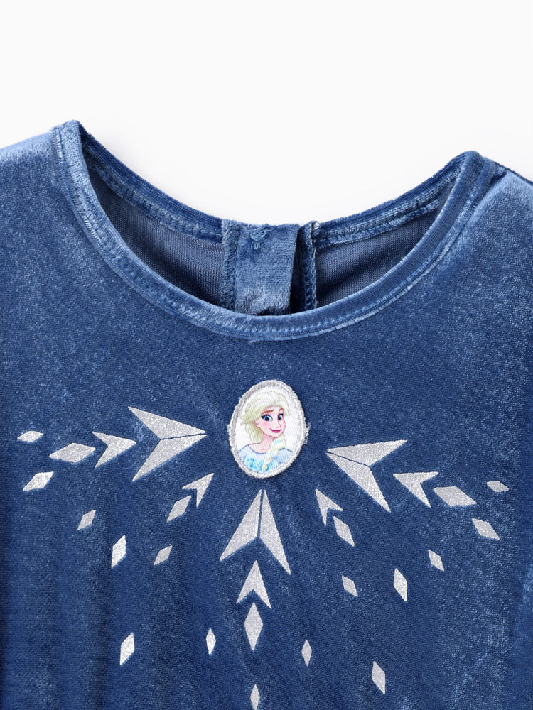 Disney Frozen Mädchen Elsa Samtkleid Königsblau
