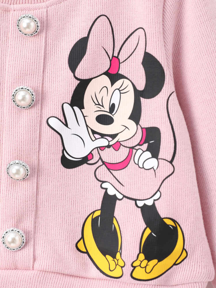 Disney Mickey and Friends Cotton Top And Tweed Skirt Set Pink