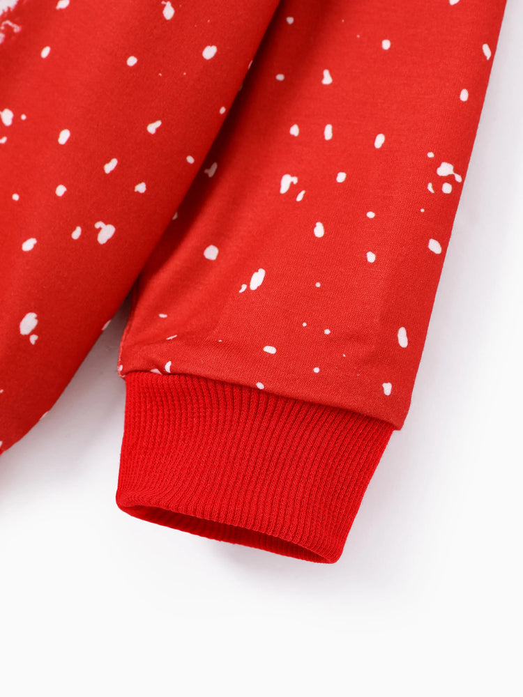 Haut/sweat à capuche de Noël pour petite fille
 Rouge