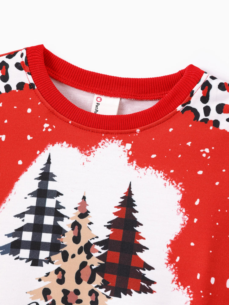 Haut/sweat à capuche de Noël pour petite fille
 Rouge