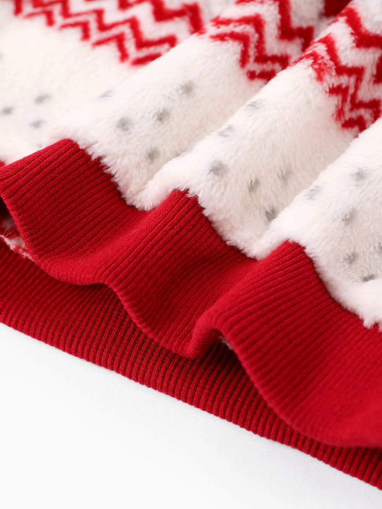 Weihnachten Baby Junge/Mädchen Schneeflocke Flanell Sweatshirt rot