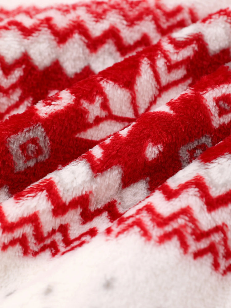 Weihnachten Baby Junge/Mädchen Schneeflocke Flanell Sweatshirt rot