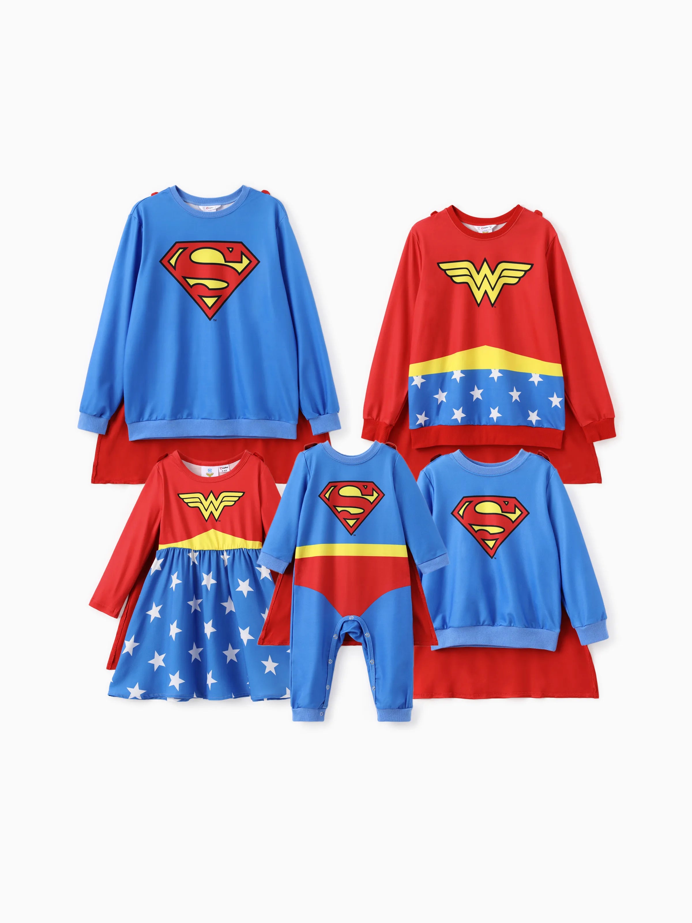 Justice League Family matching Cosplay Costume Superman/Wonder woman L - PatPat Justice League Family matching Cosplay Costume Superman/Wonder woman L - PatPat