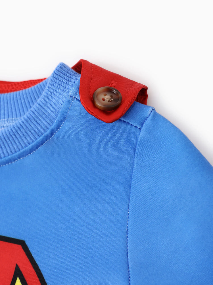 Costume de cosplay assorti de la Ligue des Justiciers, sweat-shirt à manches longues, robe et combinaison avec cape multicolore, logo Superman/Wonder Woman imprimé