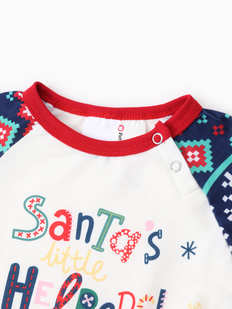 Peppa Pig Family matching Christmas Print Colorblock Pajamas Sets with Christmas Socks