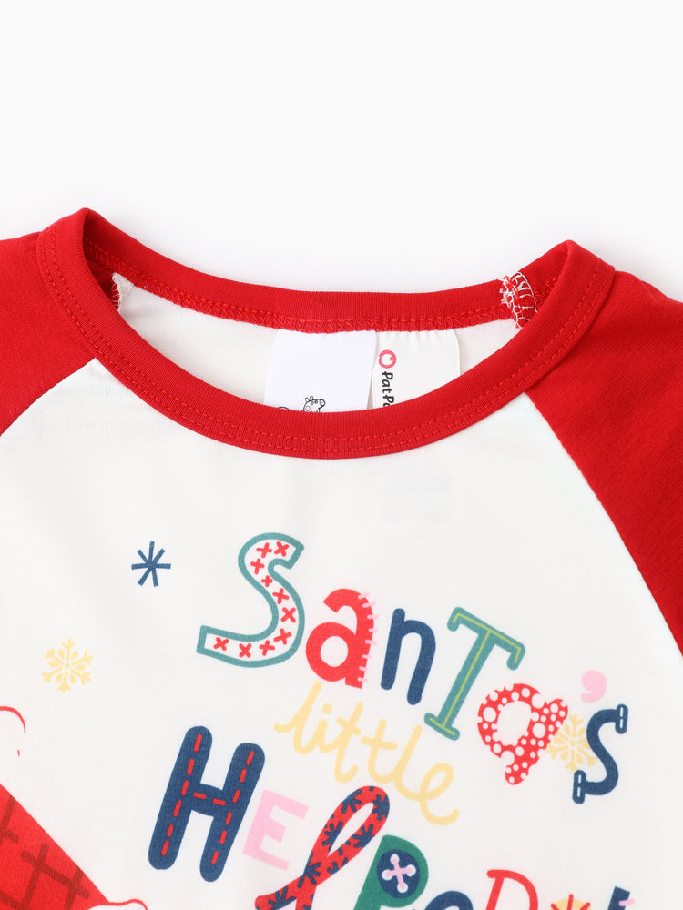 Peppa Pig Family matching Christmas Print Colorblock Pajamas Sets with Christmas Socks