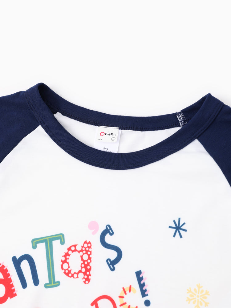 Peppa Pig Family matching Christmas Print Colorblock Pajamas Sets with Christmas Socks