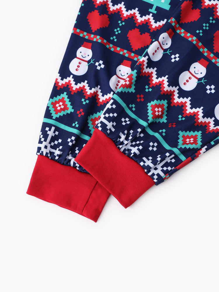 Peppa Pig Family matching Christmas Print Colorblock Pajamas Sets with Christmas Socks